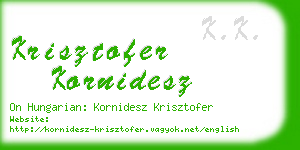 krisztofer kornidesz business card